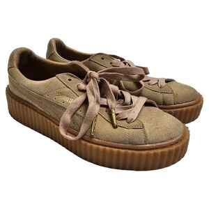 Puma x Fenty Rihanna Tan Brown Creeper Suede Leather Platform Sneakers Size 7
